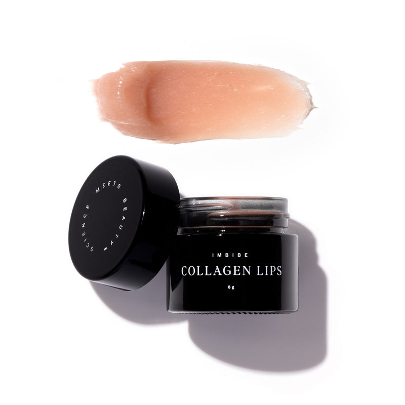 Imbibe collagen lip balm swatch 